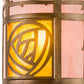 Meyda Lighting Bungalow Rose 9" 2-Light Antique Copper Wall Sconce With Amber Mica & Silver Mica Shade Glass