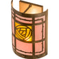 Meyda Lighting Bungalow Rose 9" 2-Light Antique Copper Wall Sconce With Amber Mica & Silver Mica Shade Glass