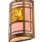 Meyda Lighting Bungalow Rose 9" 2-Light Antique Copper Wall Sconce With Amber Mica & Silver Mica Shade Glass