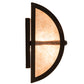 Meyda Lighting Bungalow Rose 9" 2-Light Craftsman Brown On Brass Wall Sconce With Amber Mica & Silver Mica Shade Glass