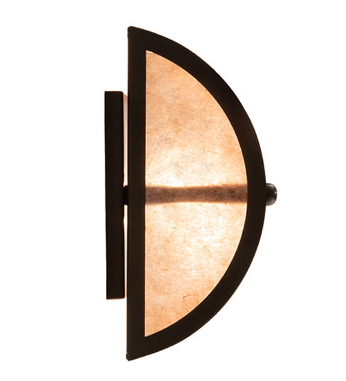 Meyda Lighting Bungalow Rose 9" 2-Light Craftsman Brown On Brass Wall Sconce With Amber Mica & Silver Mica Shade Glass