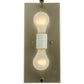 Meyda Lighting Bungalow Rose 9" 2-Light Nickel Wall Sconce With Silver Mica Shade Glass
