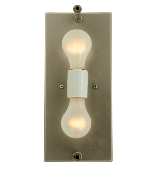 Meyda Lighting Bungalow Rose 9" 2-Light Nickel Wall Sconce With Silver Mica Shade Glass