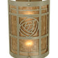 Meyda Lighting Bungalow Rose 9" 2-Light Nickel Wall Sconce With Silver Mica Shade Glass