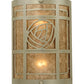 Meyda Lighting Bungalow Rose 9" 2-Light Nickel Wall Sconce With Silver Mica Shade Glass