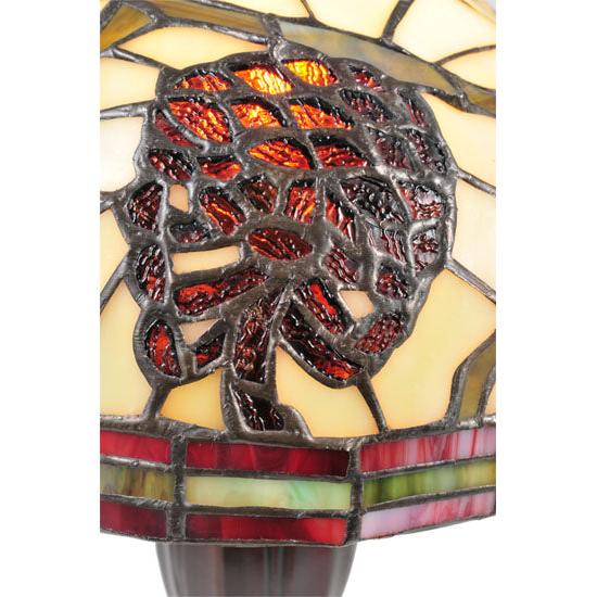 Meyda Lighting Burgundy Pinecone 13" Table Lamp With Stained Shade Glass