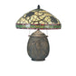 Meyda Lighting Burgundy Pinecone 20" 2-Light Table Lamp With Multi-Color Shade Glass