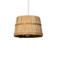 Meyda Lighting Bushel Basket 11" 3-Light White Pendant Light With Natural Wood Shade