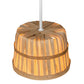 Meyda Lighting Bushel Basket 11" 3-Light White Pendant Light With Natural Wood Shade