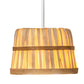 Meyda Lighting Bushel Basket 11" 3-Light White Pendant Light With Natural Wood Shade