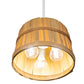 Meyda Lighting Bushel Basket 11" 3-Light White Pendant Light With Natural Wood Shade