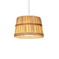 Meyda Lighting Bushel Basket 11" 3-Light White Pendant Light With Natural Wood Shade
