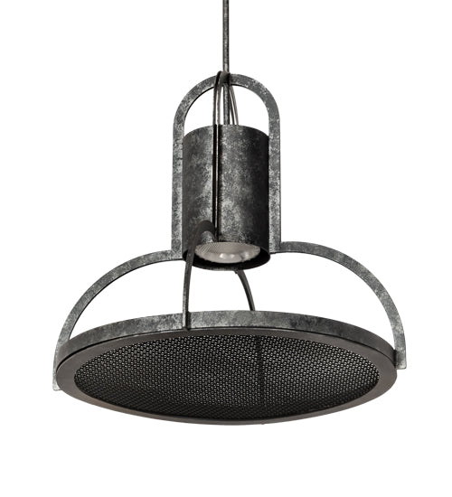 Meyda Lighting Butler Weave-Tex 20" Solar Black Mesh & Smoke Pendant Light