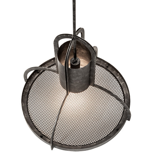 Meyda Lighting Butler Weave-Tex 20" Solar Black Mesh & Smoke Pendant Light