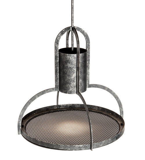 Meyda Lighting Butler Weave-Tex 20" Solar Black Mesh & Smoke Pendant Light
