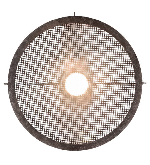 Meyda Lighting Butler Weave-Tex 20" Solar Black Mesh & Smoke Pendant Light