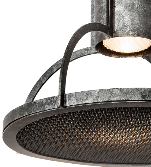 Meyda Lighting Butler Weave-Tex 20" Solar Black Mesh & Smoke Pendant Light