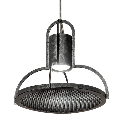 Meyda Lighting Butler Weave-Tex 20" Solar Black Mesh & Smoke Pendant Light