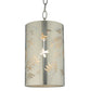 Meyda Lighting Butterflies & Ferns 6" Stainless Steel Mini Pendant Light With White and Chrome Shade