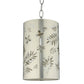 Meyda Lighting Butterflies & Ferns 6" Stainless Steel Mini Pendant Light With White and Chrome Shade