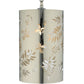 Meyda Lighting Butterflies & Ferns 6" Stainless Steel Mini Pendant Light With White and Chrome Shade