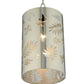 Meyda Lighting Butterflies & Ferns 6" Stainless Steel Mini Pendant Light With White and Chrome Shade