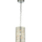Meyda Lighting Butterflies & Ferns 6" Stainless Steel Mini Pendant Light With White and Chrome Shade