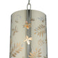 Meyda Lighting Butterflies & Ferns 6" Stainless Steel Mini Pendant Light With White and Chrome Shade