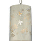 Meyda Lighting Butterflies & Ferns 6" Stainless Steel Mini Pendant Light With White and Chrome Shade