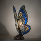 Meyda Lighting Butterfly 18" Mahogany Bronze Accent Table Lamp With Multi-Colored Stained Shade Glass