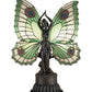 Meyda Lighting Butterfly Lady 48019 17" 2-Light Mahogany Bronze Accent Table Lamp With Multi-Colored Shade Glass