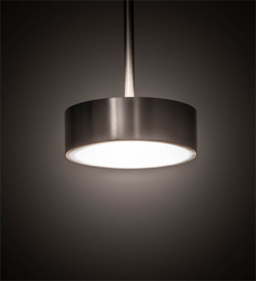 Meyda Lighting Button 6" 2-Light Satin Nickel Pendant Light With White Statuario Idalight Shade