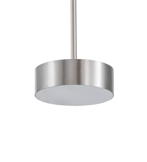 Meyda Lighting Button 6" 2-Light Satin Nickel Pendant Light With White Statuario Idalight Shade