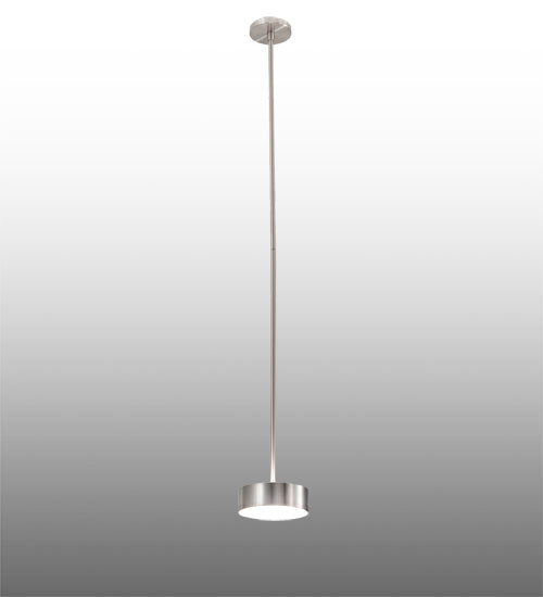 Meyda Lighting Button 6" 2-Light Satin Nickel Pendant Light With White Statuario Idalight Shade