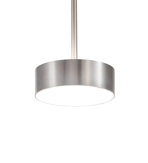 Meyda Lighting Button 6" 2-Light Satin Nickel Pendant Light With White Statuario Idalight Shade