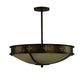 Meyda Lighting Byzantine 20" 3-Light Brushed Gold Semi-flush Mount Light With Beige Sahara Taupe Idalight Shade