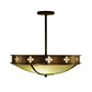 Meyda Lighting Byzantine 20" 3-Light Brushed Gold Semi-flush Mount Light With Beige Sahara Taupe Idalight Shade