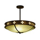 Meyda Lighting Byzantine 20" 3-Light Brushed Gold Semi-flush Mount Light With Beige Sahara Taupe Idalight Shade