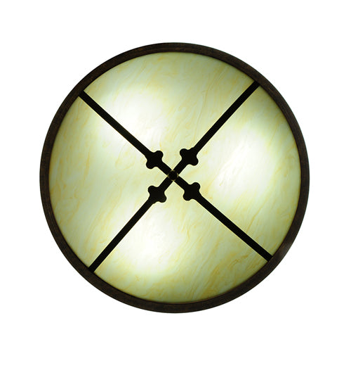 Meyda Lighting Byzantine 20" 3-Light Brushed Gold Semi-flush Mount Light With Beige Sahara Taupe Idalight Shade