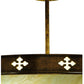 Meyda Lighting Byzantine 20" 3-Light Brushed Gold Semi-flush Mount Light With Beige Sahara Taupe Idalight Shade