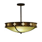 Meyda Lighting Byzantine 20" 3-Light Brushed Gold Semi-flush Mount Light With Beige Sahara Taupe Idalight Shade