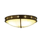 Meyda Lighting Byzantine 36" 4-Light Brushed Gold Flush Mount Light With Sahara Taupe Idalight Shade