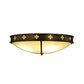 Meyda Lighting Byzantine 36" 4-Light Brushed Gold Flush Mount Light With Sahara Taupe Idalight Shade