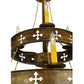 Meyda Lighting Byzantine 38" 9-Light 2-Tier Brushed Gold Chandelier With Amber Faux Candlelight