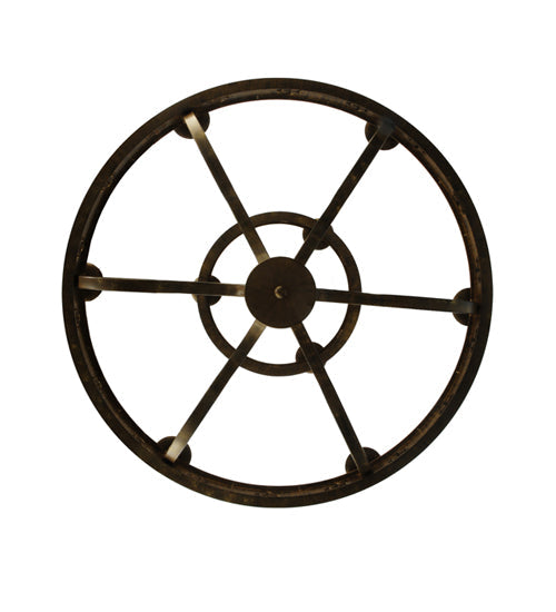 Meyda Lighting Byzantine 38" 9-Light 2-Tier Brushed Gold Chandelier With Amber Faux Candlelight