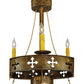 Meyda Lighting Byzantine 38" 9-Light 2-Tier Brushed Gold Chandelier With Amber Faux Candlelight