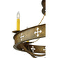 Meyda Lighting Byzantine 38" 9-Light 2-Tier Brushed Gold Chandelier With Amber Faux Candlelight