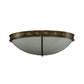 Meyda Lighting Byzantine 46" 6-Light Brushed Gold Flush Mount Light With Sahara Taupe Idalight Shade