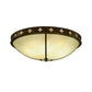 Meyda Lighting Byzantine 46" 6-Light Brushed Gold Flush Mount Light With Sahara Taupe Idalight Shade