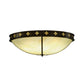 Meyda Lighting Byzantine 46" 6-Light Brushed Gold Flush Mount Light With Sahara Taupe Idalight Shade